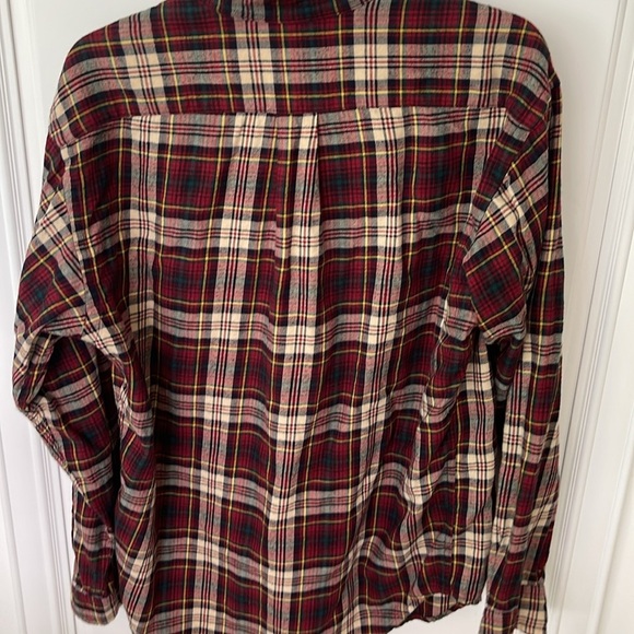 Vintage Ralph Lauren Jeans  Red Plaid Flannel long sleeve button down shirt Sz S - Picture 7 of 12